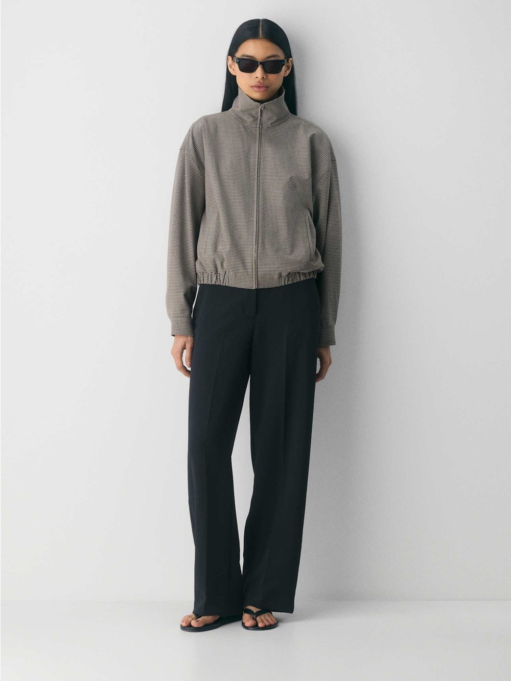 Aritzia Limitless Wide-Leg Black Dress Pants in Black Crepette